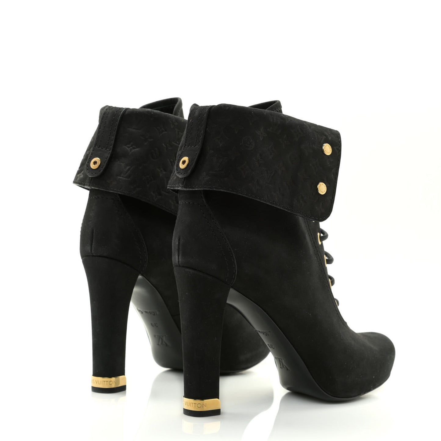 Suede Lace Up Ankle Boots 39 Black