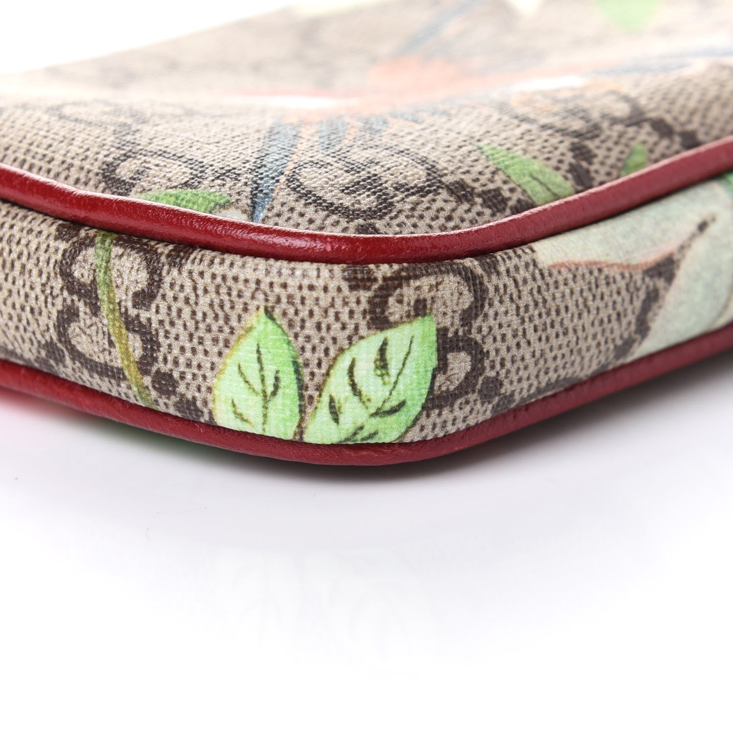 Gucci GG Supreme Monogram Tian Mini Chain Bag Beige Multicolor Red 8 of 10