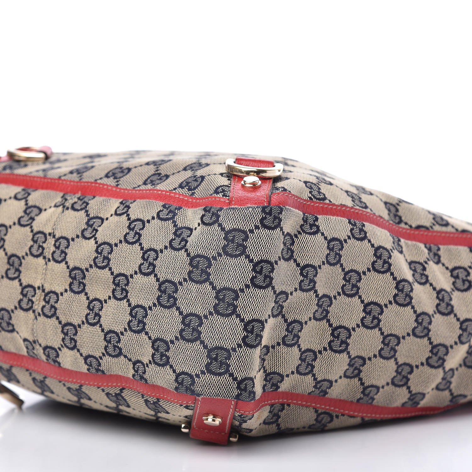 Gucci Monogram Small Abbey Tote Navy Red 7 of 10