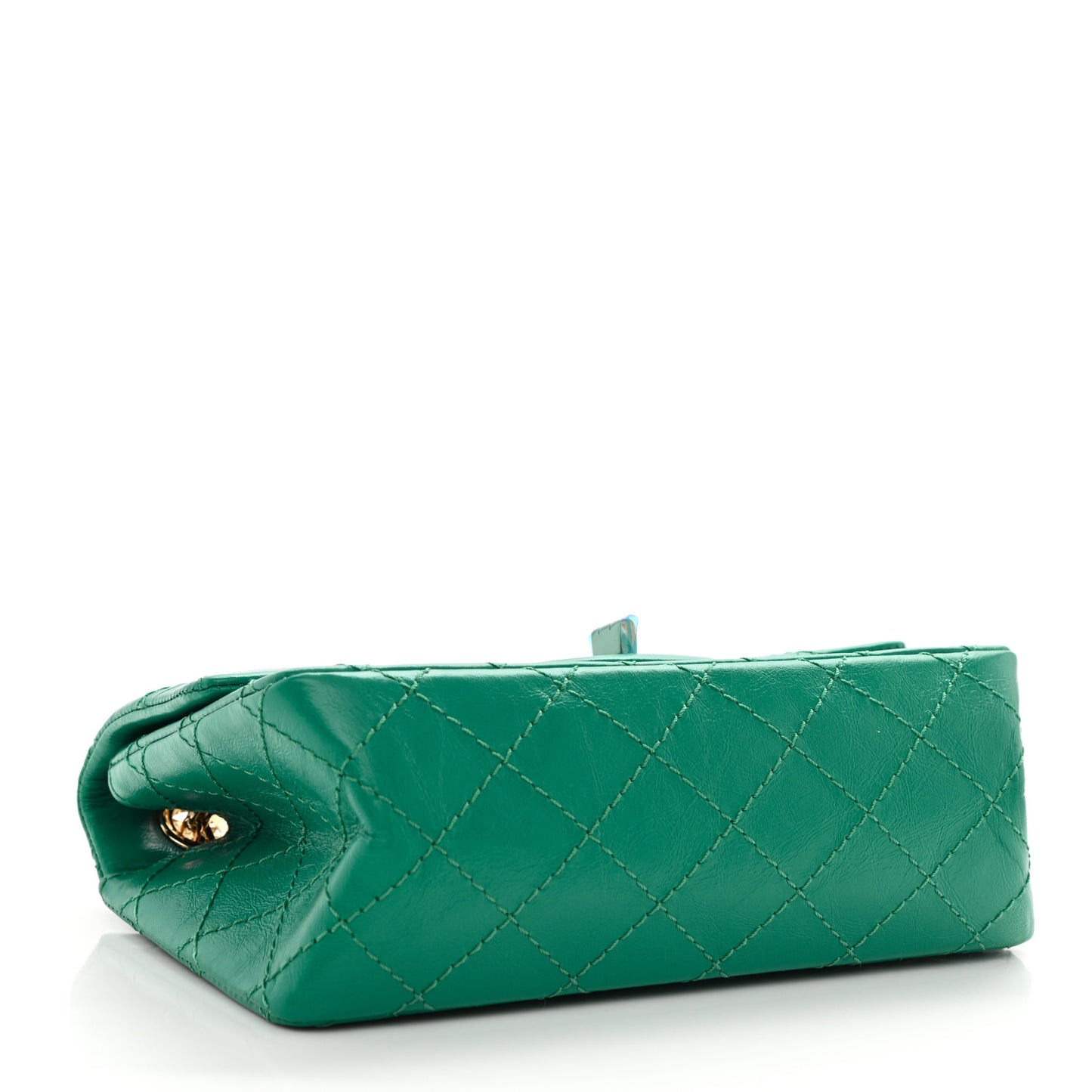 Aged Calfskin Quilted 2.55 Reissue Mini Flap Green