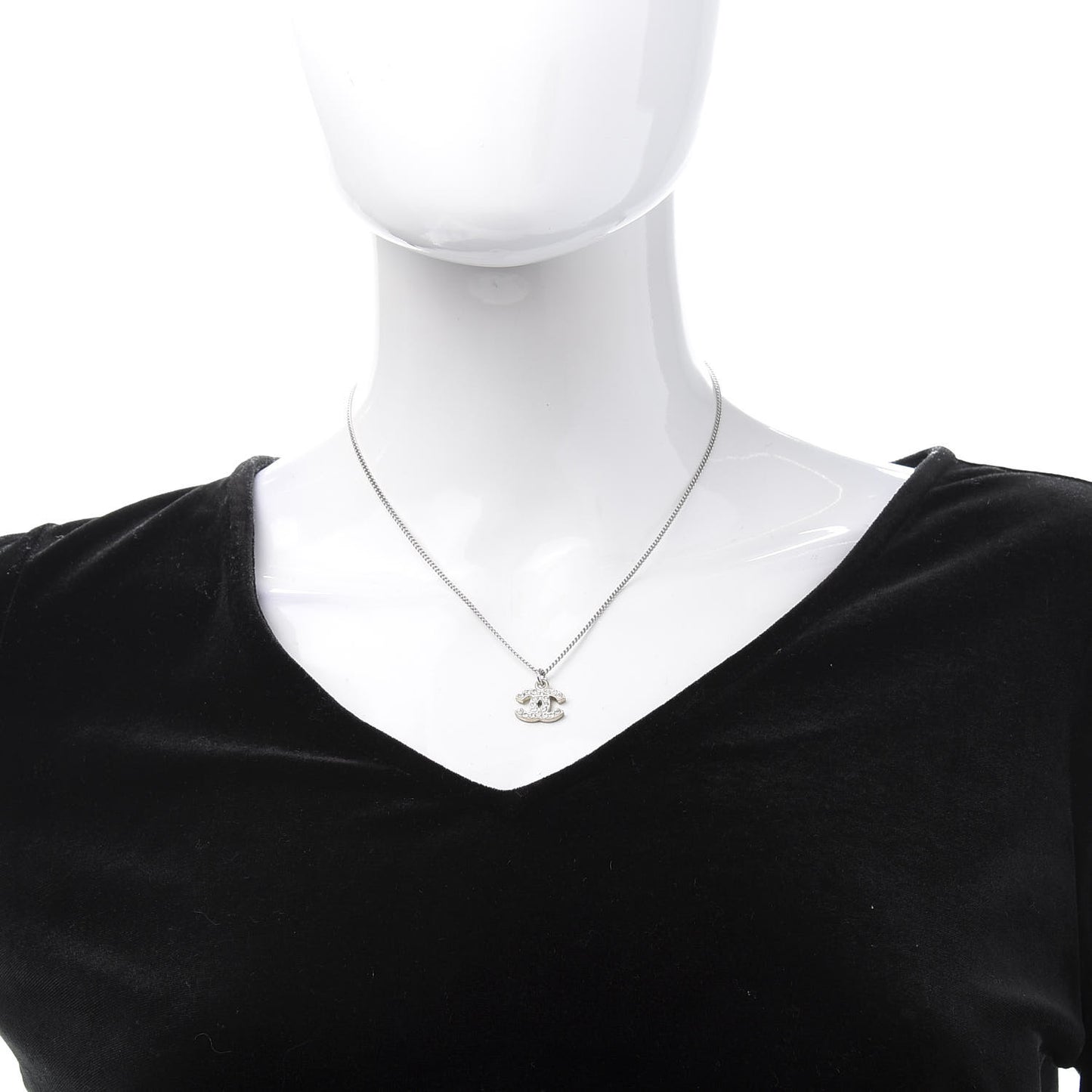 Crystal CC Necklace Silver
