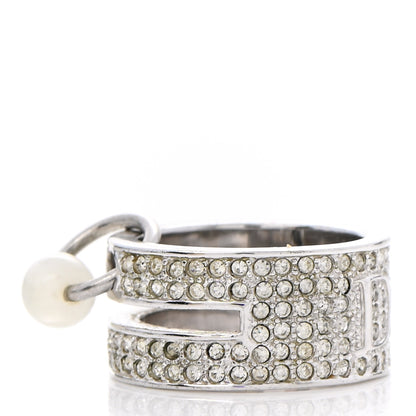 Christian Dior Crystal Pearl Ring 5 Silver 4 of 5