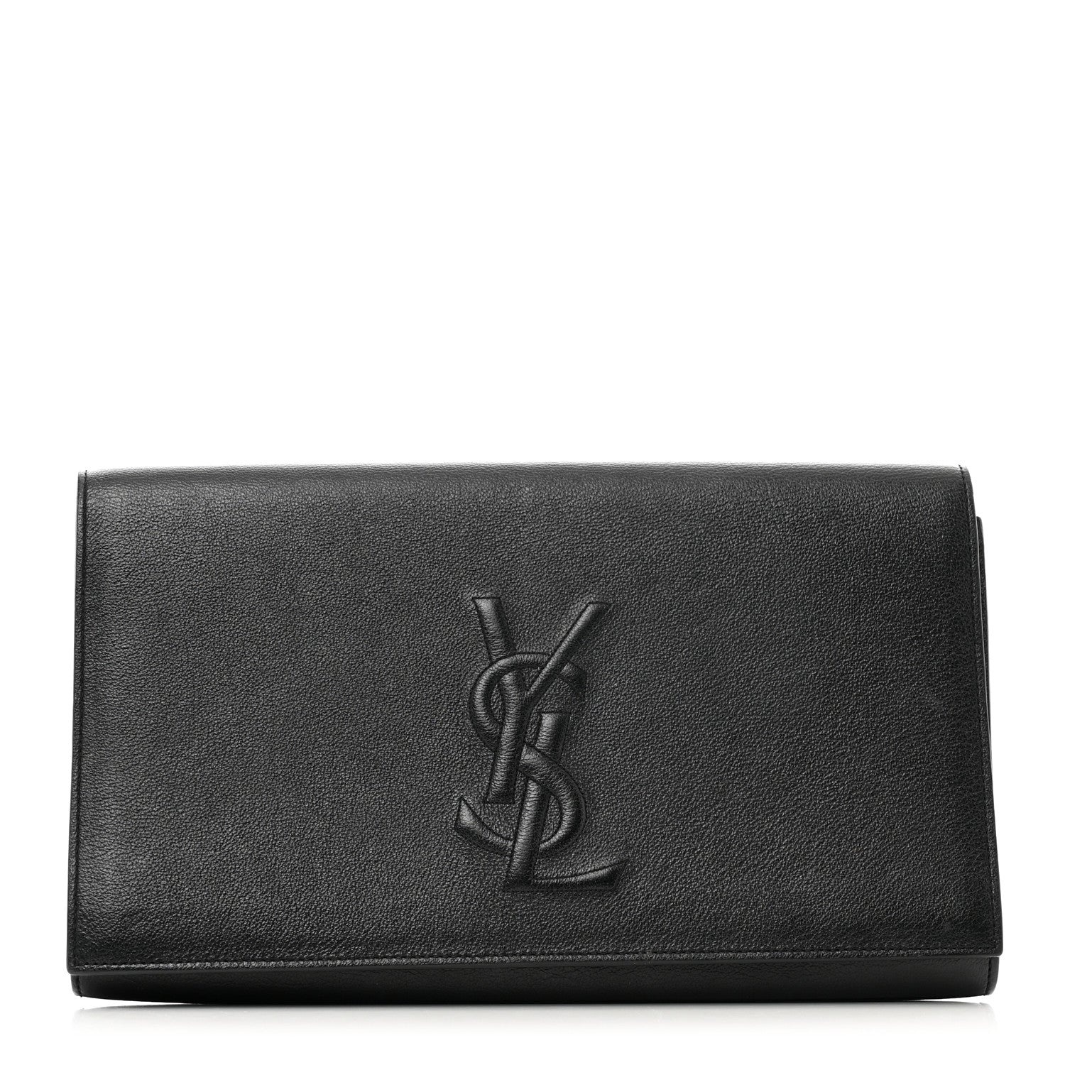 Saint Laurent Calfskin Monogram Large Belle De Jour Clutch Black 1 of 7