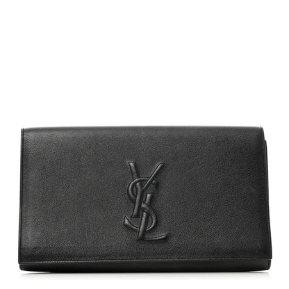 Saint Laurent Calfskin Monogram Large Belle De Jour Clutch Black 1 of 7