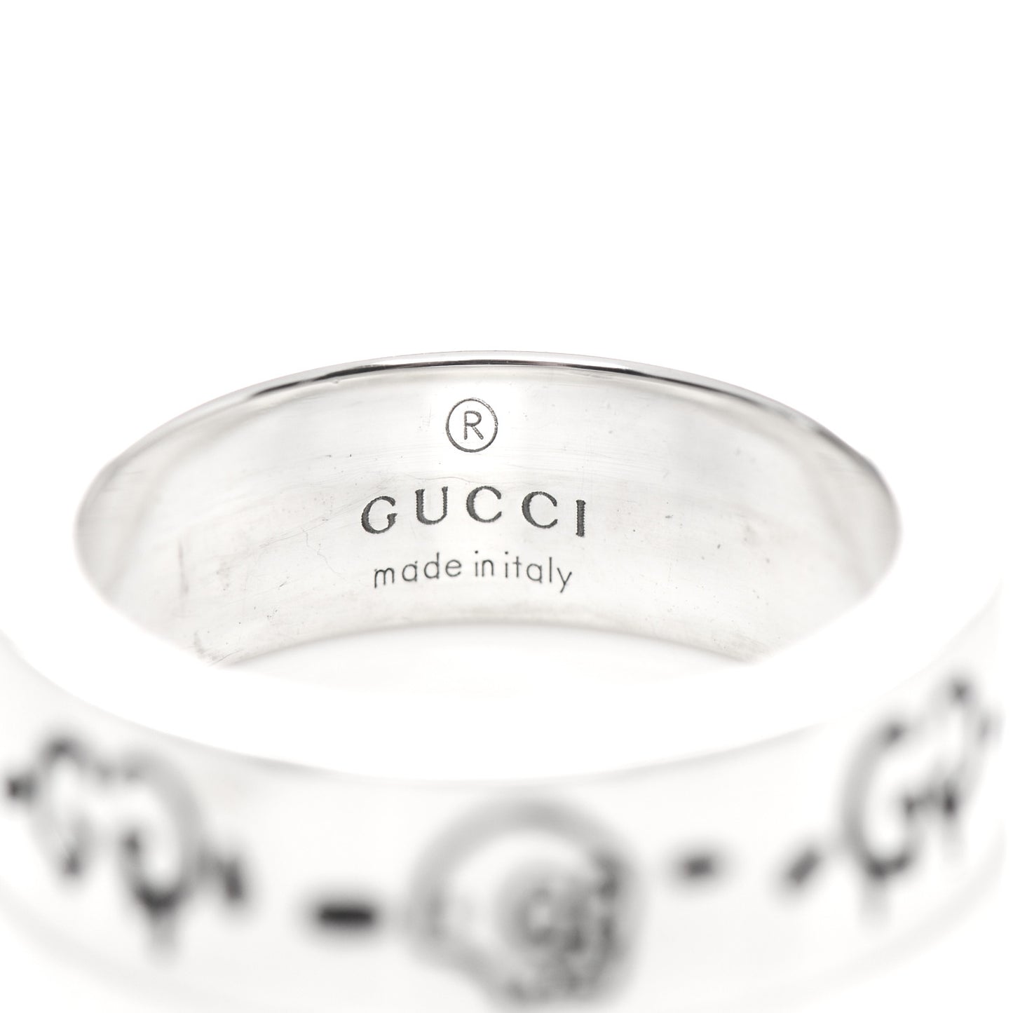 Sterling Silver Narrow GucciGhost Hamlet Skull Ring 50 5.5