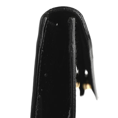 Saint Laurent Patent Y-Mail Zip Around Wallet Black 8 of 12