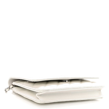Chanel Lambskin Quilted Coco Bow Wallet On Chain WOC White 4 of 11