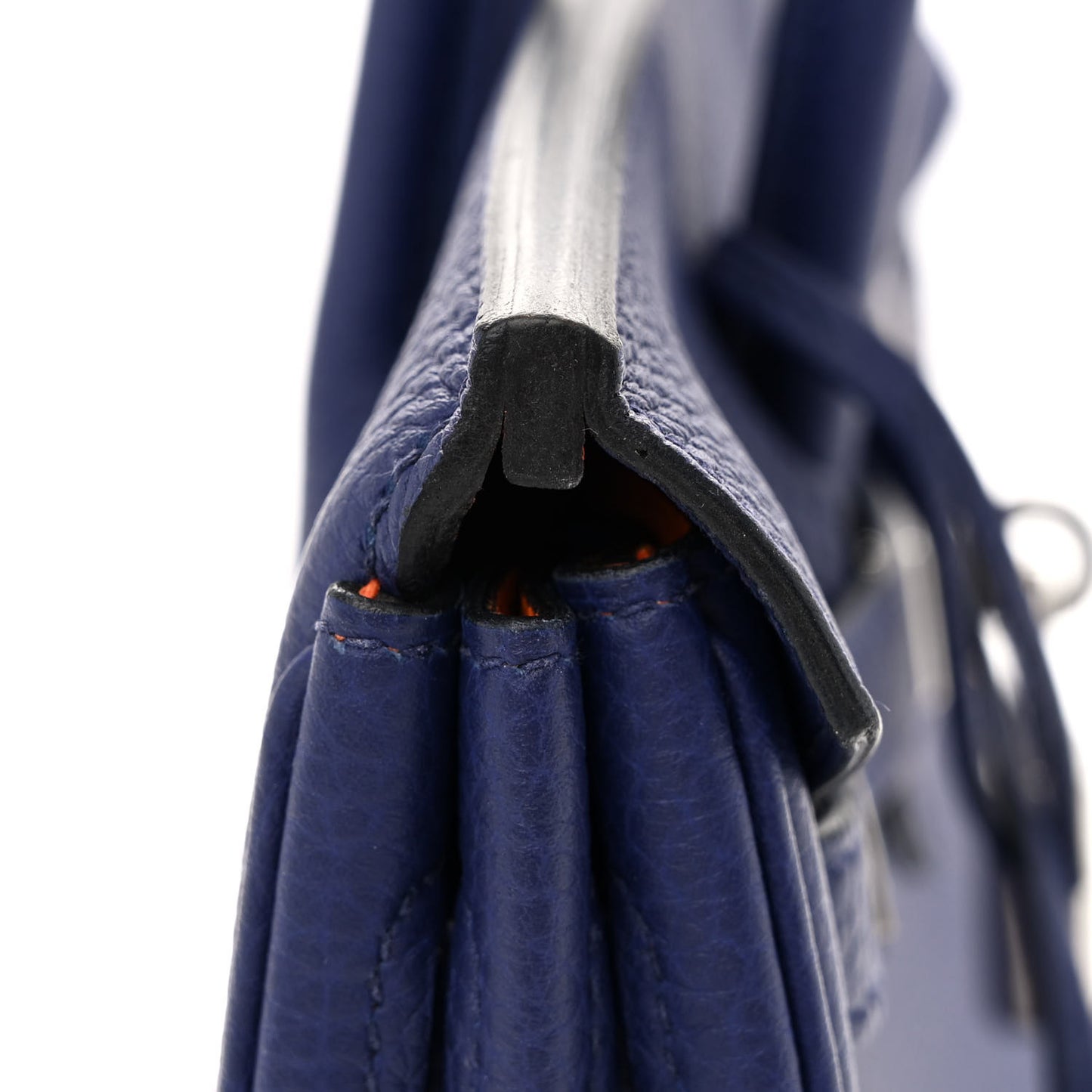 Togo Verso Birkin 25 Bleu Encre Orange