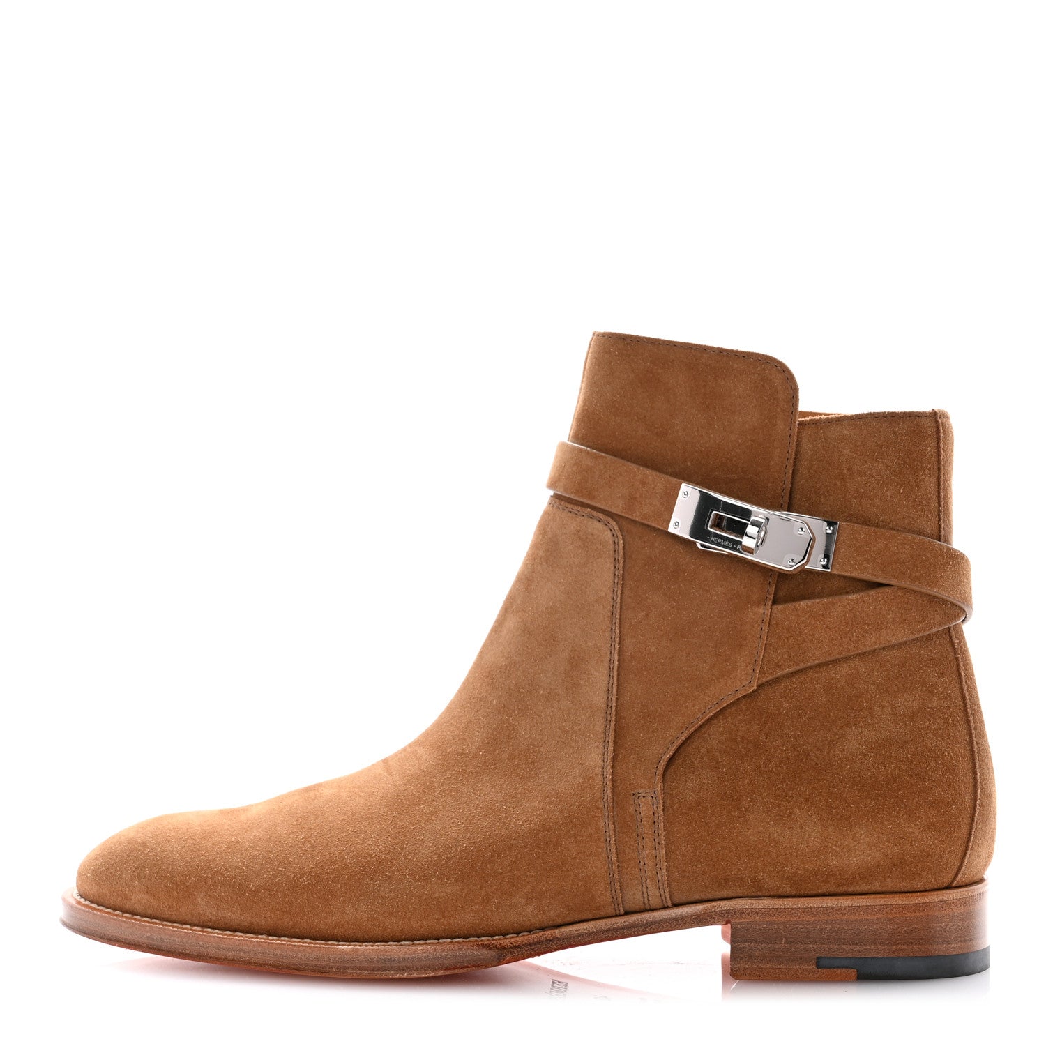 Hermes Veau Velours Mens Fortune Ankle Boots 42 Brun Fume 1 of 9