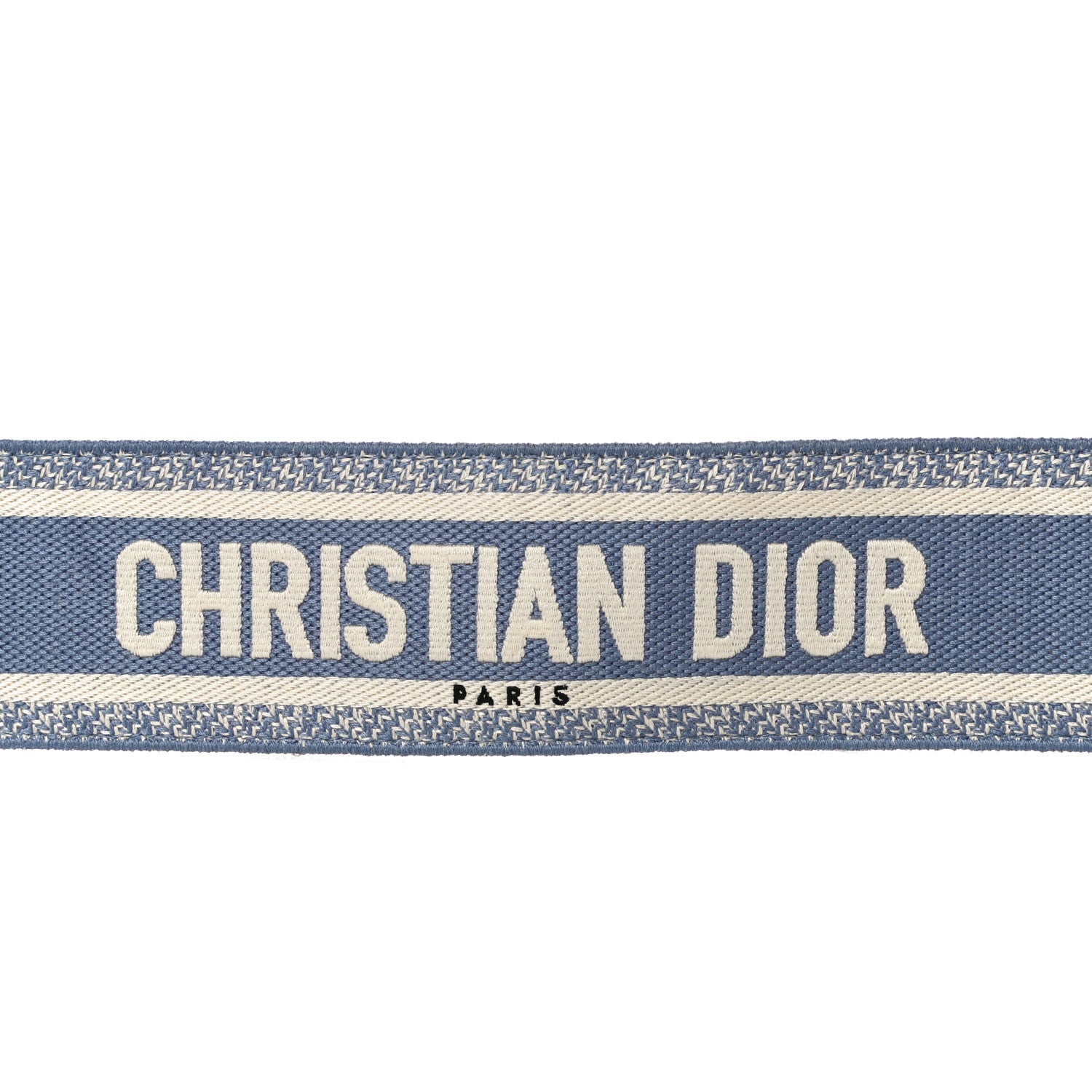 Christian Dior Canvas Embroidered Shoulder Strap Light Blue 8 of 9