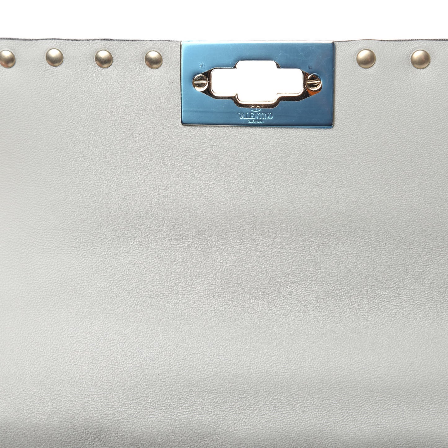 Nappa Medium Rockstud Spike Shoulder Bag Opal Grey