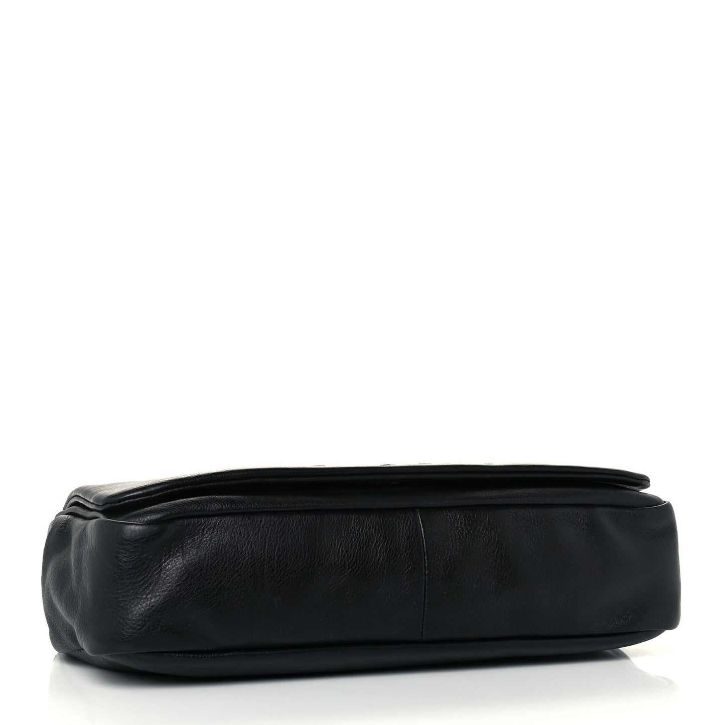 Grained Calfskin Metal Mosaic Flap Black