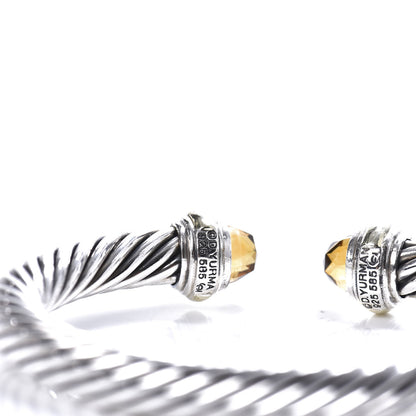David Yurman Sterling Silver 14K Yellow Gold Citrine 7mm Cable Classics Bracelet 4 of 4