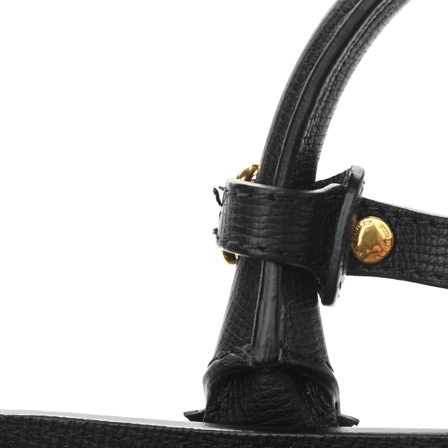 Burberry Calfskin Broguing Small Banner Tote Black 11 of 14