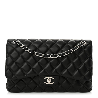 Chanel Lambskin Quilted Jumbo Double Flap Black 1 of 17