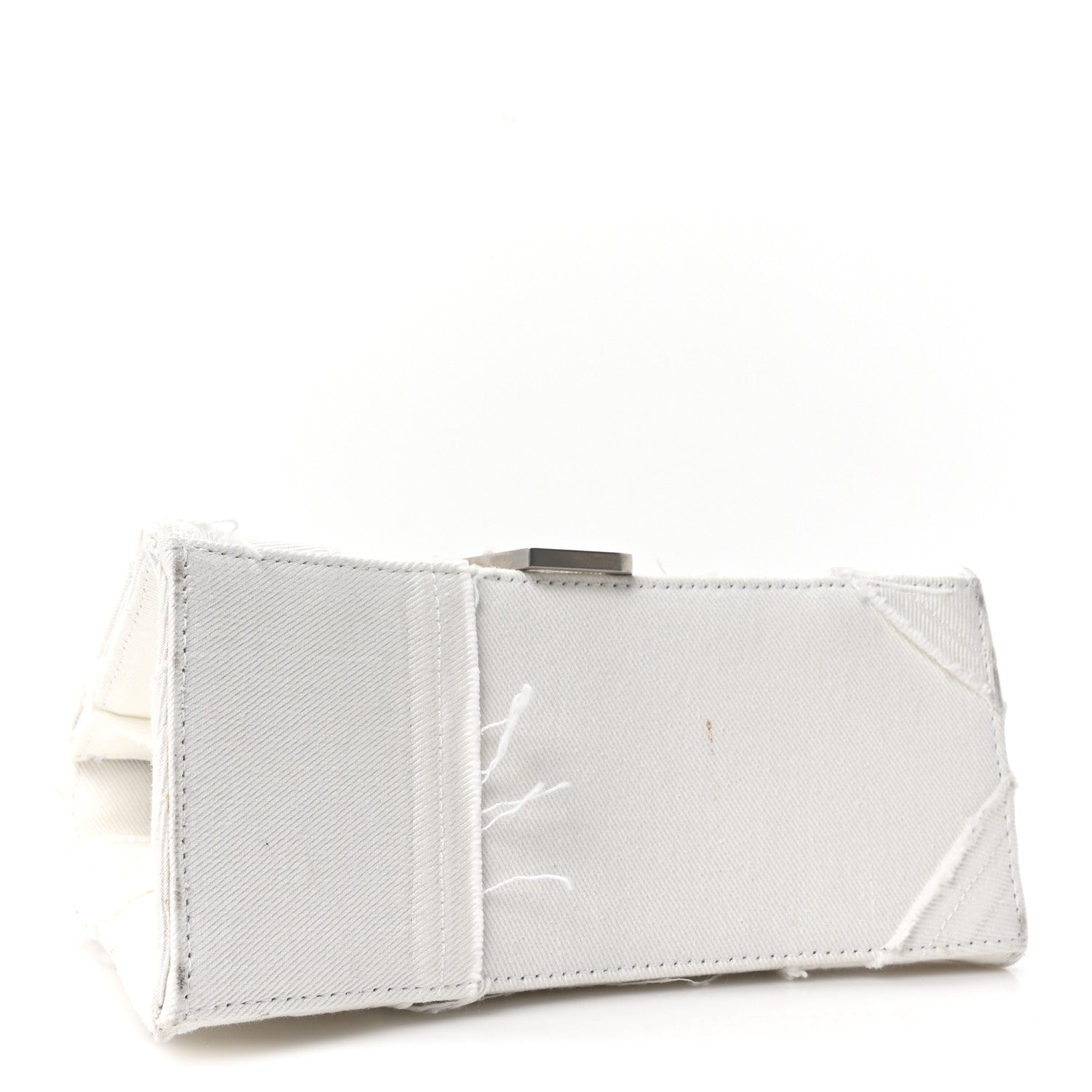 Balenciaga Denim Patchwork Small Hourglass Top Handle Bag Optic White 4 of 10