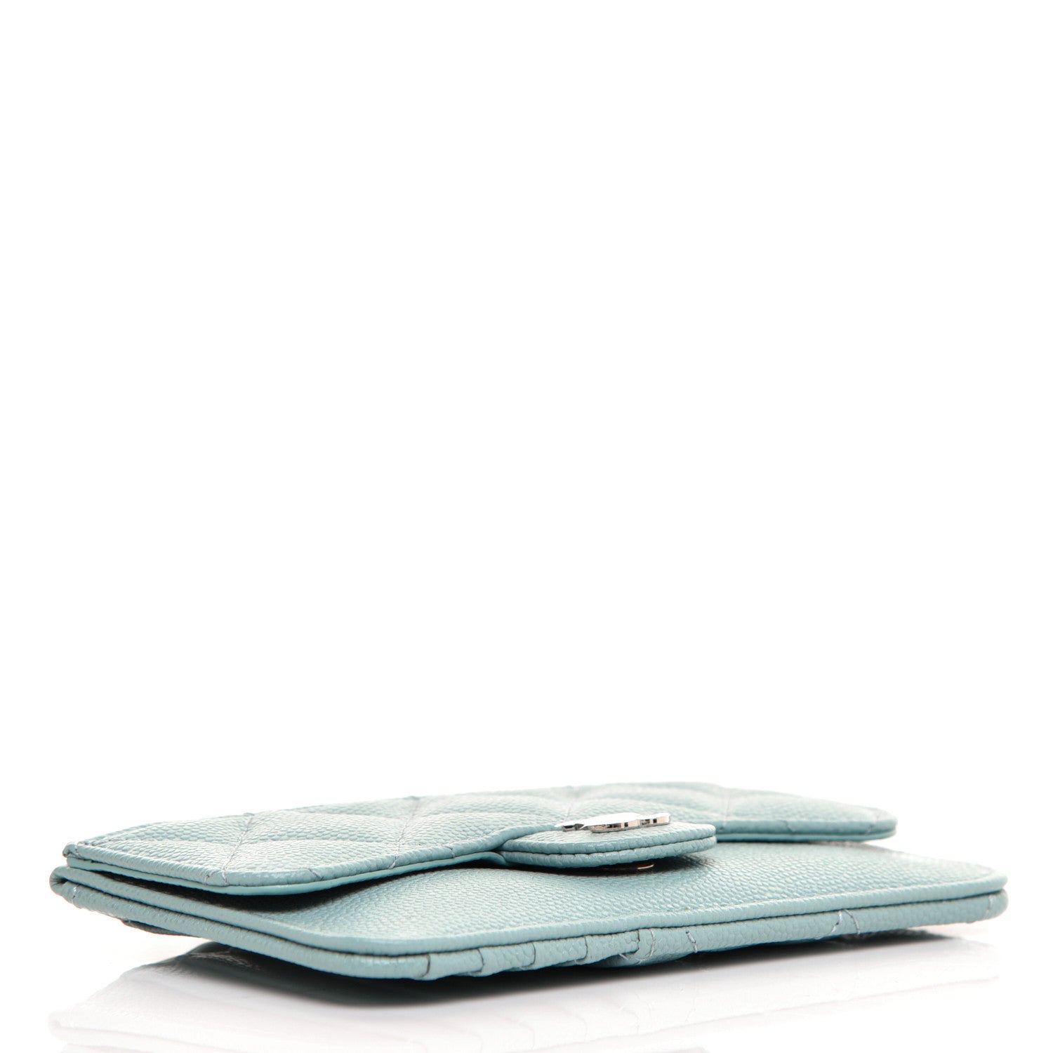 Chanel Caviar Quilted Flap Zip Card Holder Light Blue 4 of 9