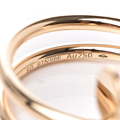 Cartier 18K Yellow Gold Diamond Double Juste Un Clou Ring 50 5.25 6 of 6