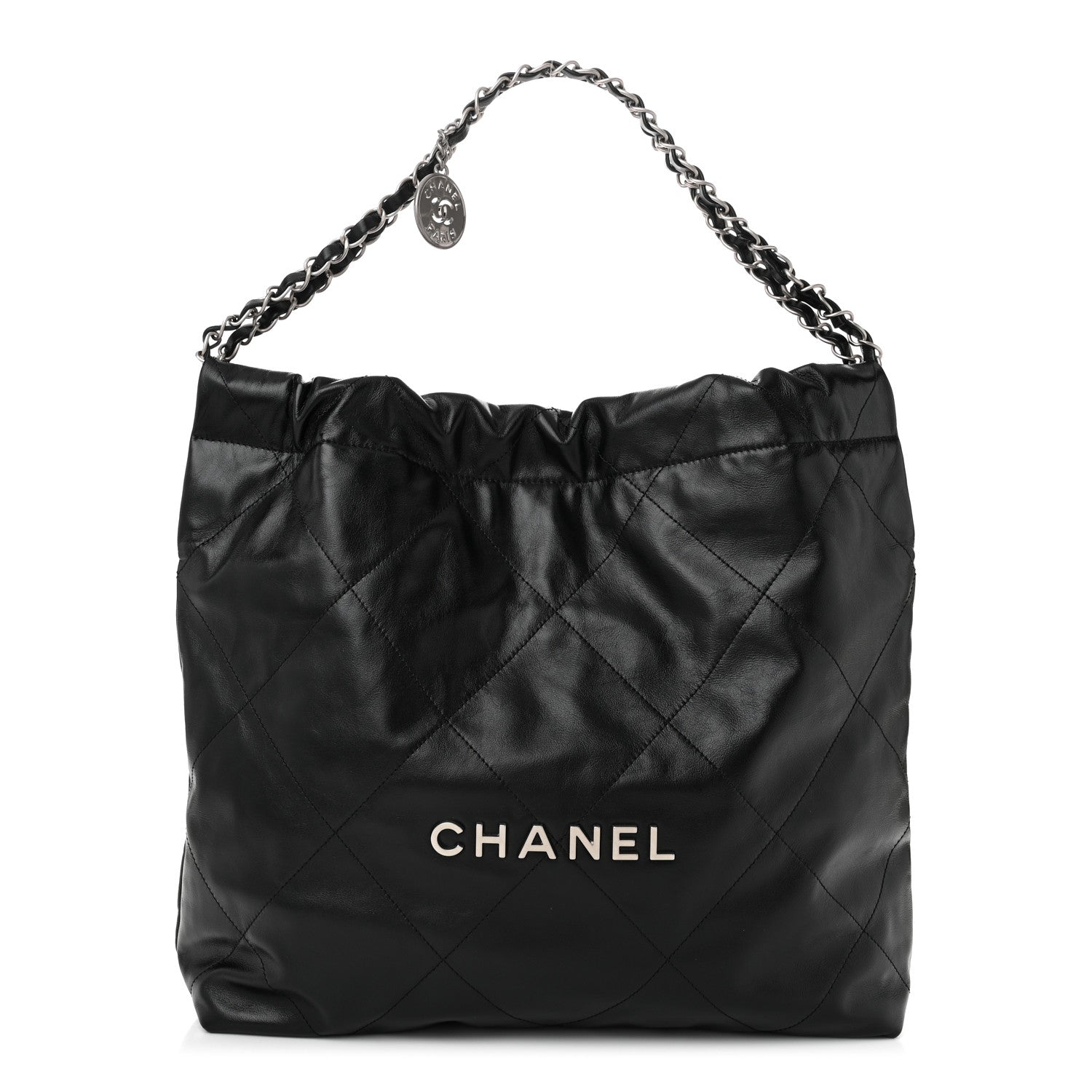 Chanel Shiny Calfskin Quilted Chanel 22 Black 1 of 11