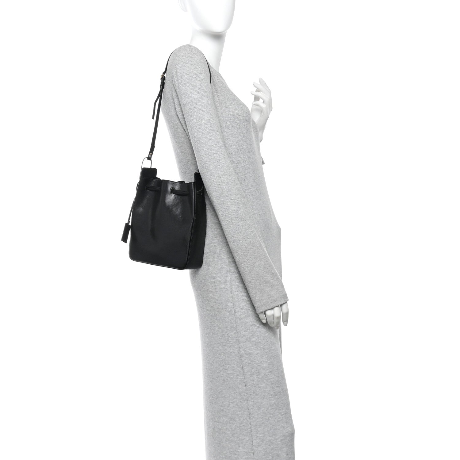 Saint Laurent Calfskin Small Bucket Bag Black 2 of 11