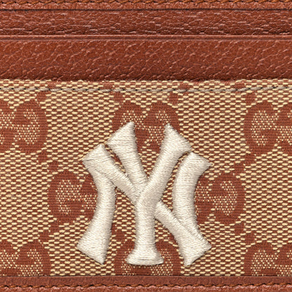 Gucci X MLB GG Monogram NY Yankees Card Holder Beige Ruggine Ivory 8 of 8