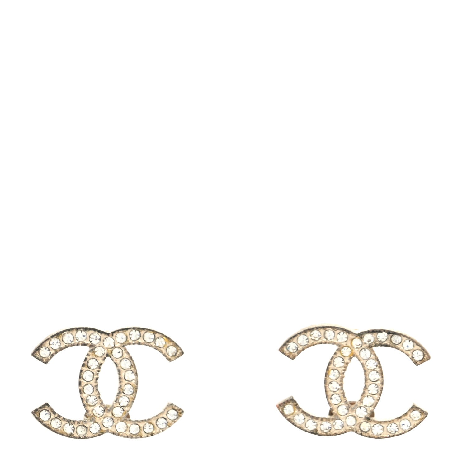 Chanel Crystal CC Earrings Silver 1 of 4