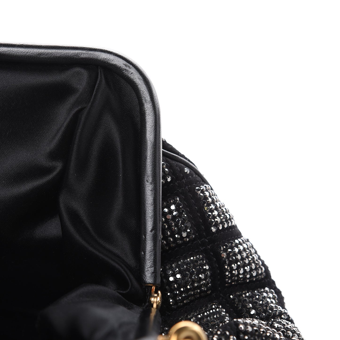 Suede Crystal Quilted Stam Black
