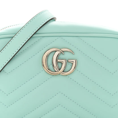 Gucci Calfskin Matelasse Mini GG Marmont Chain Shoulder Bag Water Green 8 of 11