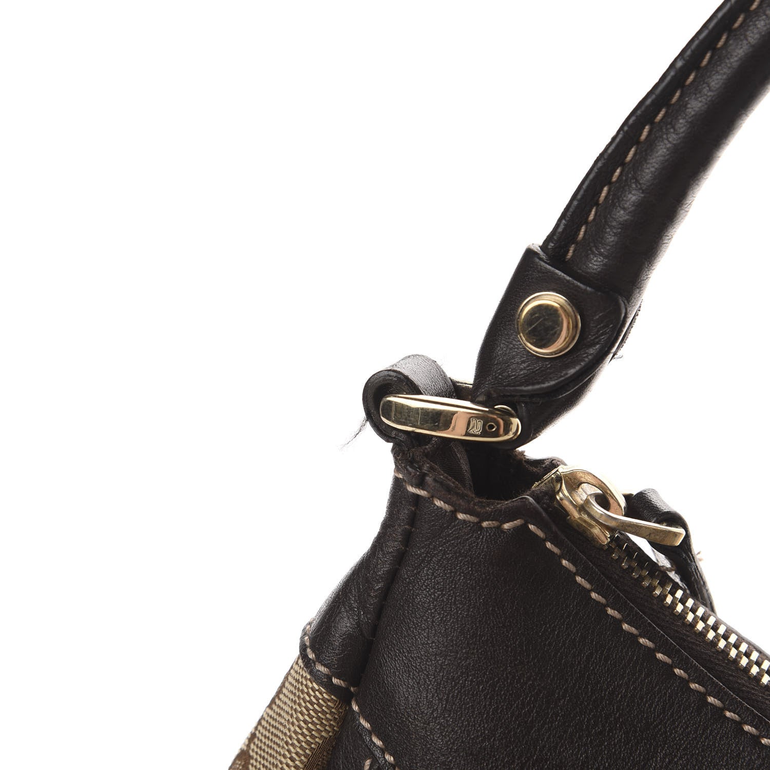 Gucci Monogram Large D Ring Hobo Dark Brown 16 of 17