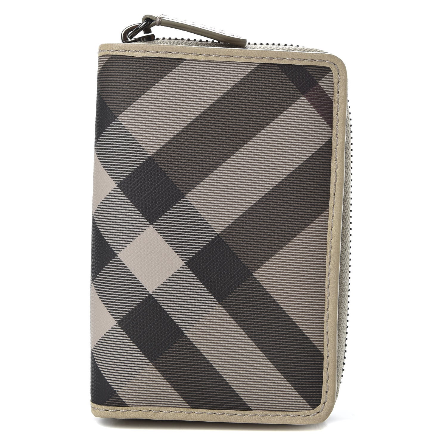 Burberry Smoked Check Compact Wallet Trench 1 of 8