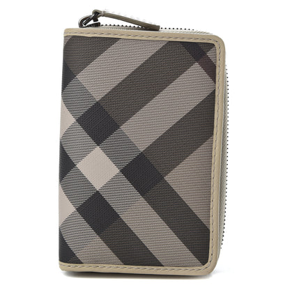 Burberry Smoked Check Compact Wallet Trench 1 of 8