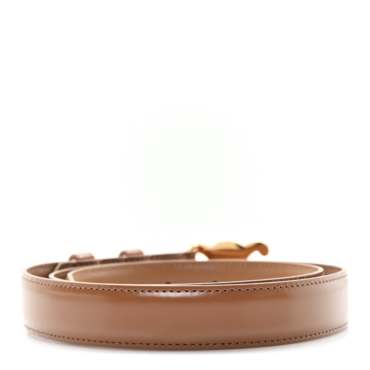 Celine Box Calfskin Medium 25mm Triomphe Belt 85 34 Tan 2 of 6