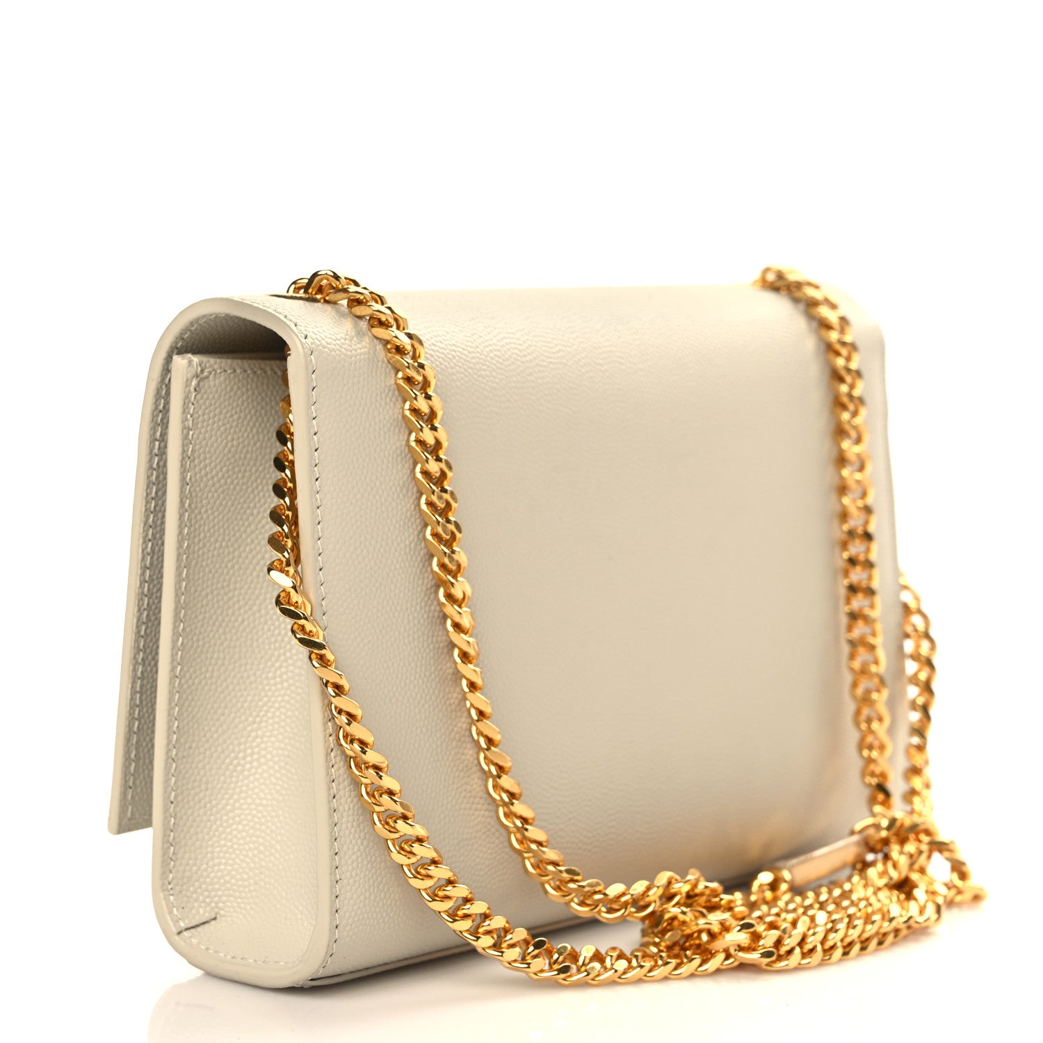 Saint Laurent Grain De Poudre Small Monogram Kate Satchel Crema Soft 2 of 7