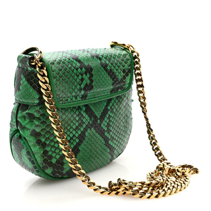 Gucci Snakeskin Tigrette Shoulder Bag Green 3 of 11