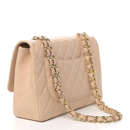 Chanel Caviar Quilted Jumbo Single Flap Beige Clair 2 of 6