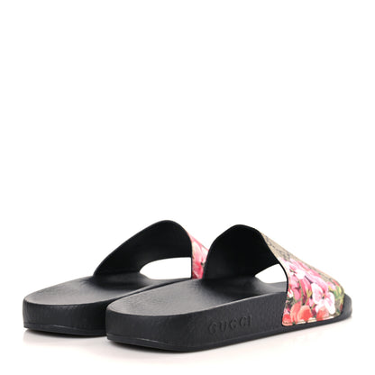 Gucci GG Supreme Monogram Blooms Slide Sandals 38 Beige Multicolor 4 of 7