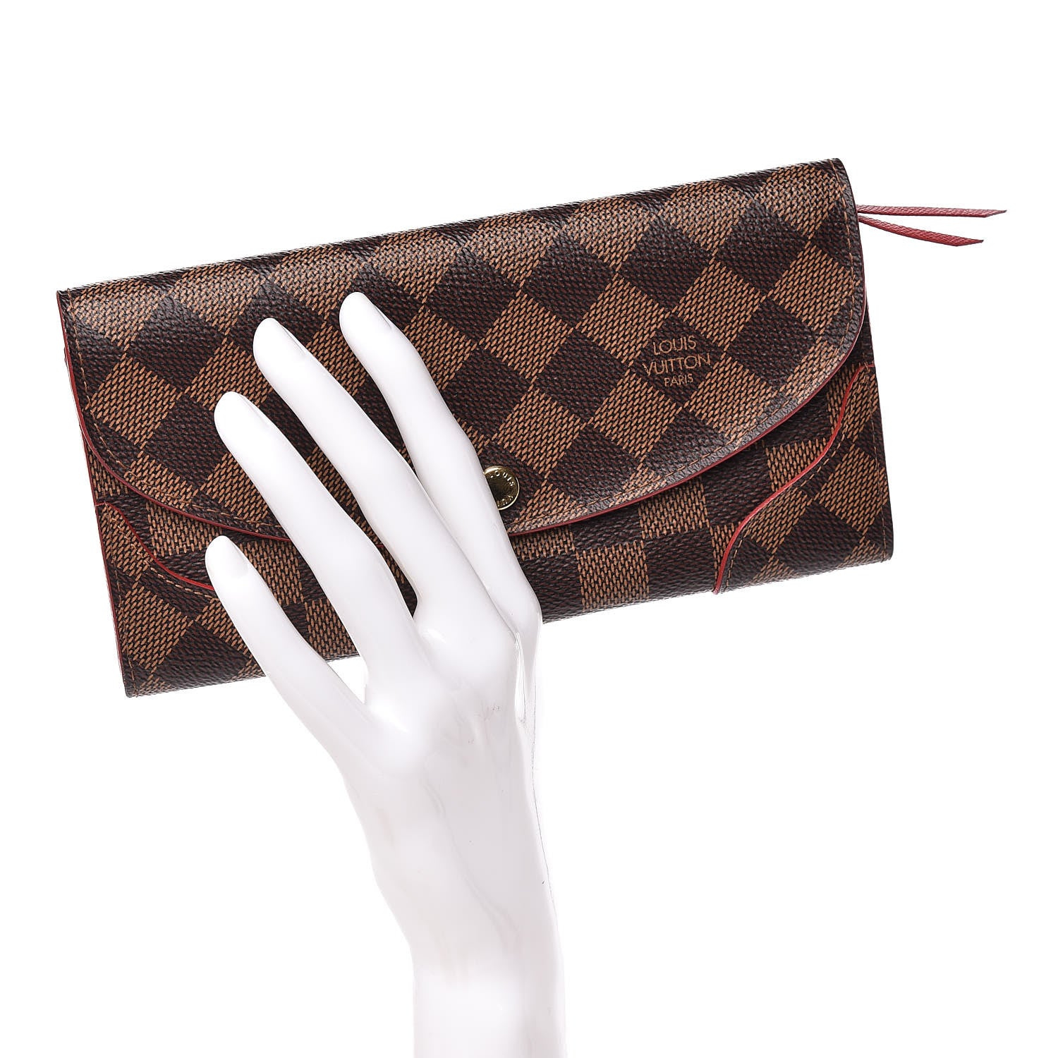 Louis Vuitton Damier Ebene Caissa Wallet Cherry 2 of 6