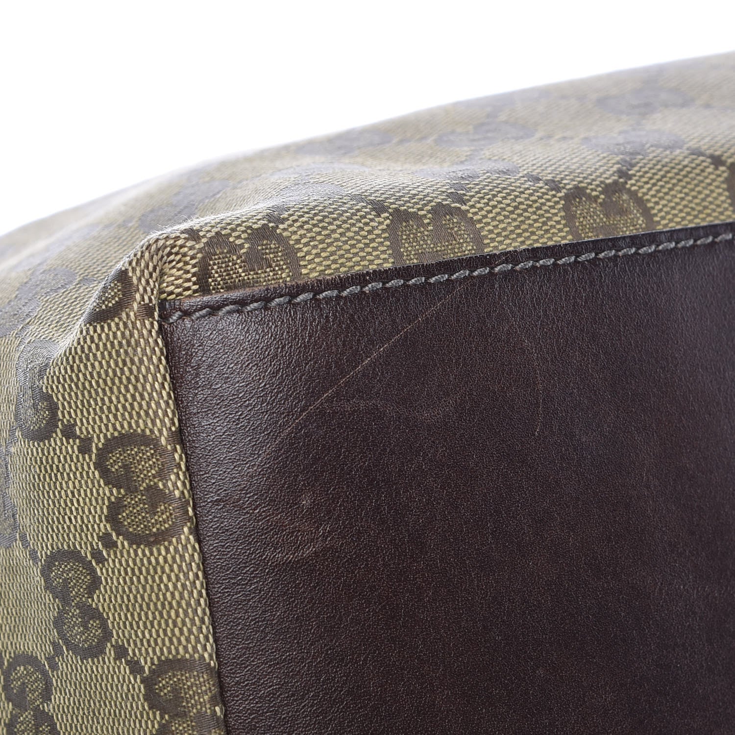 Gucci GG Monogram Large Web Handle Bucket Tote Brown 10 of 12
