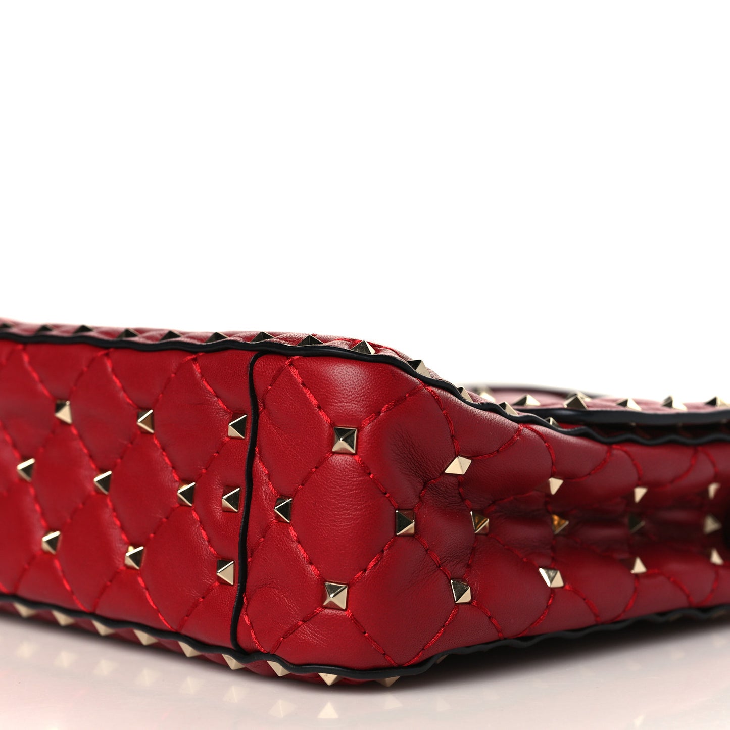 Nappa Medium Rockstud Spike Shoulder Bag Rosso Valentino