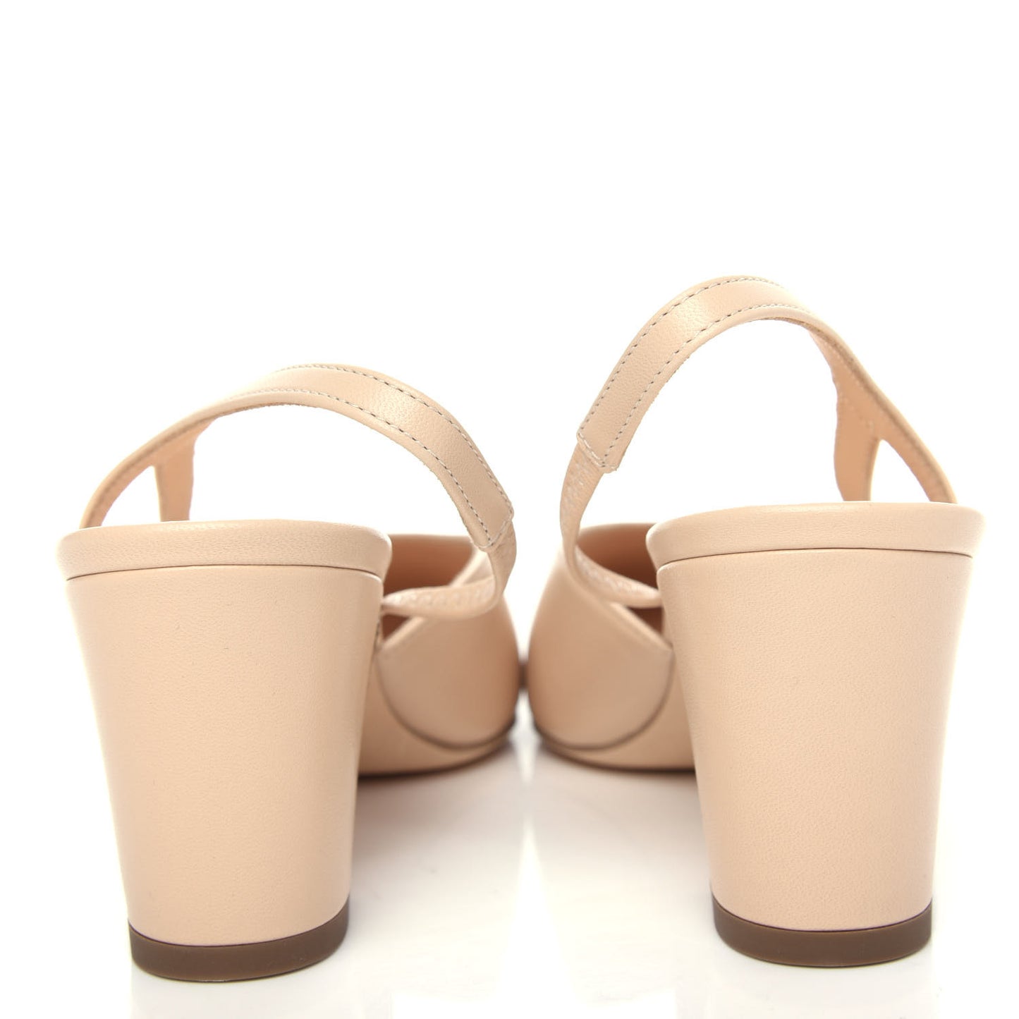 Lambskin Cap Toe CC Slingback Pump 36 Beige Dark Beige