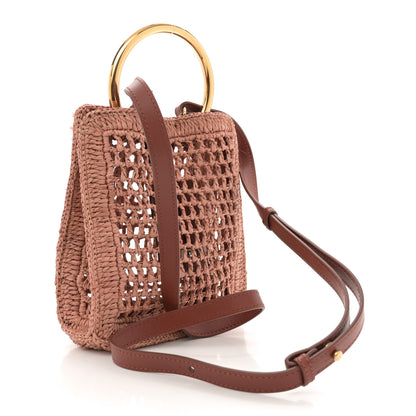 Chloe Raffia Calfskin Mini Summer Banana Tote Summery Beige 3 of 11