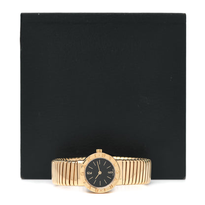 Bulgari 18K Yellow Gold 23mm Tubogas Quartz Watch Black 5 of 5