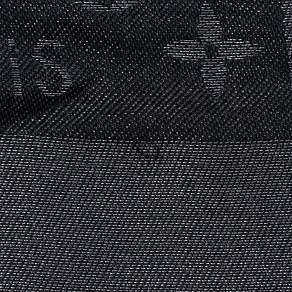Louis Vuitton Silk Wool Monogram Denim Shawl Black 4 of 4