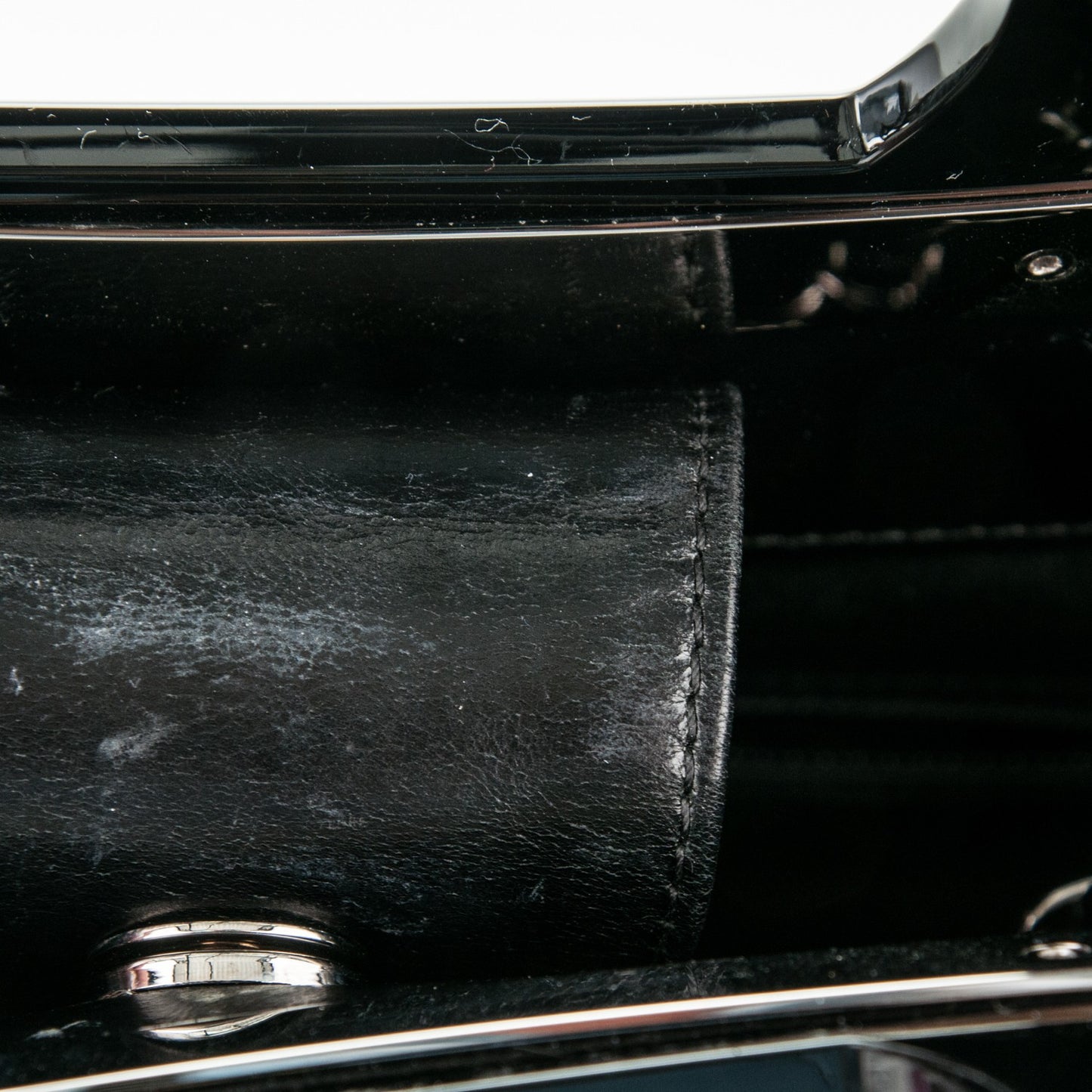 Glazed Calfskin Quilted Small CC Delivery Tote Black
