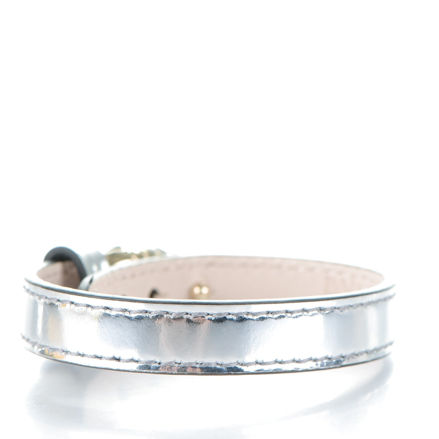 Bulgari Metallic Calfskin Serpenti Forever Bracelet L Silver 3 of 7