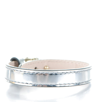 Bulgari Metallic Calfskin Serpenti Forever Bracelet L Silver 3 of 7