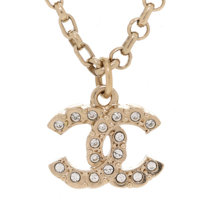 Chanel Pearl Crystal CC Pendant Necklace Gold 4 of 6