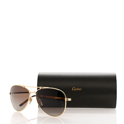 Cartier Santos CT0088S Aviator Sunglasses Gold 7 of 7