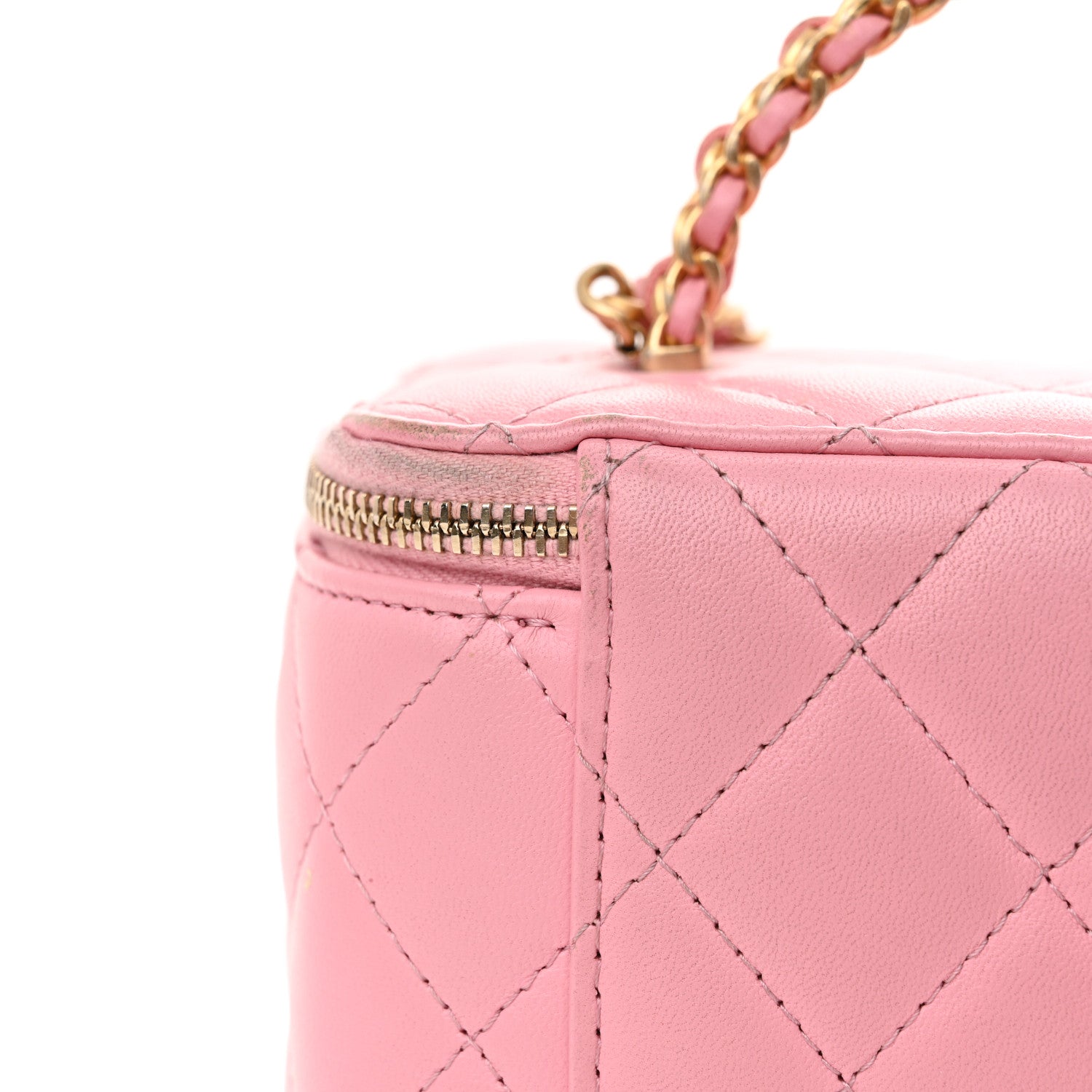 Chanel Lambskin Quilted Pick Me Up Vanity Case Pink 1663484