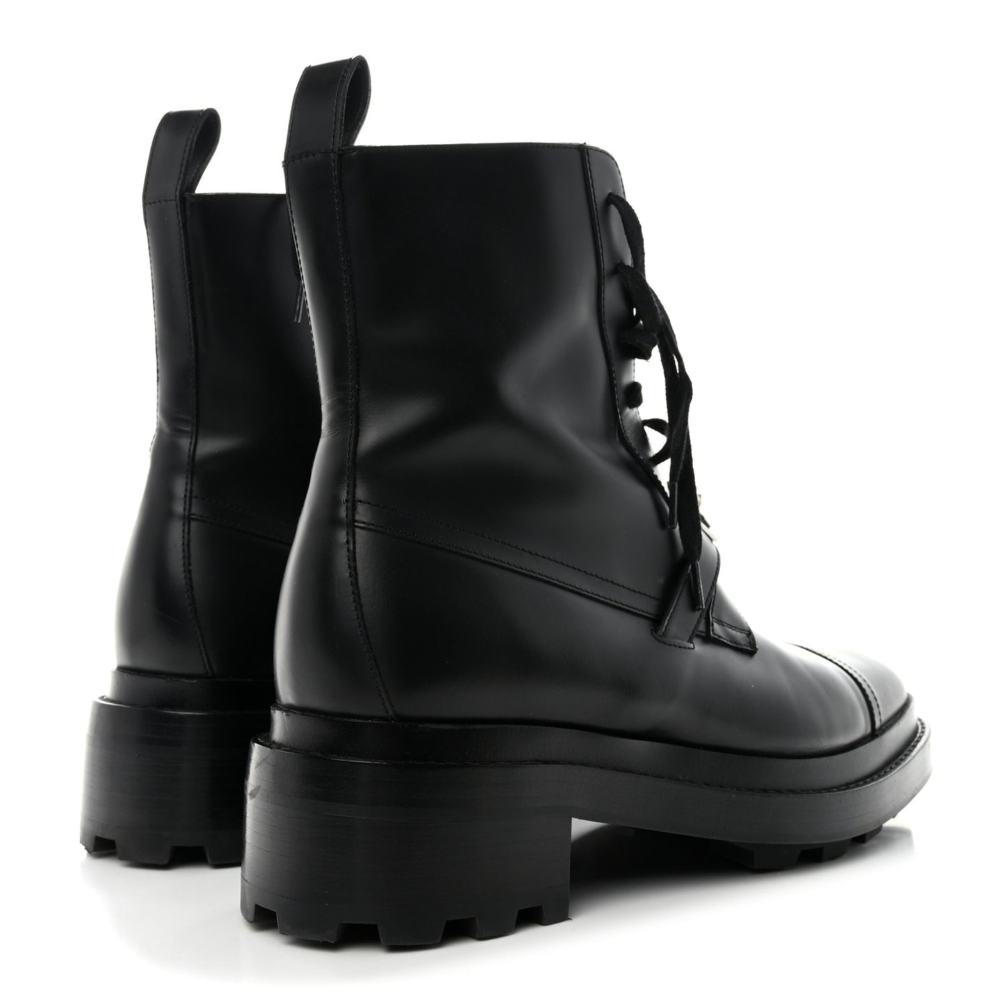 Glossed Calfskin Funk Ankle Boots 40 Black